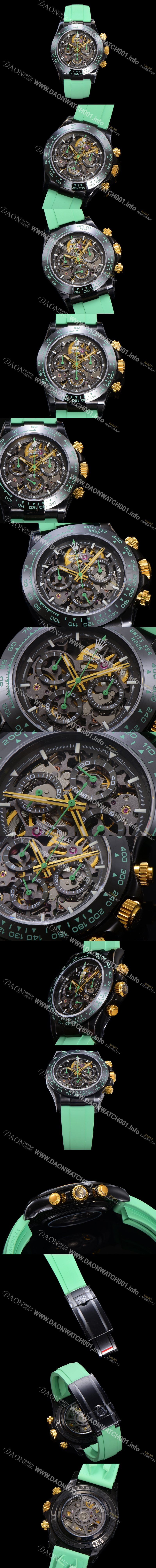 SA급 로렉스남성용 데이토나 세라믹 베젤 40mm 크로노그래프 오토매틱 Cal.4130 무브먼트 스켈레톤 다이얼 rol5376 xx