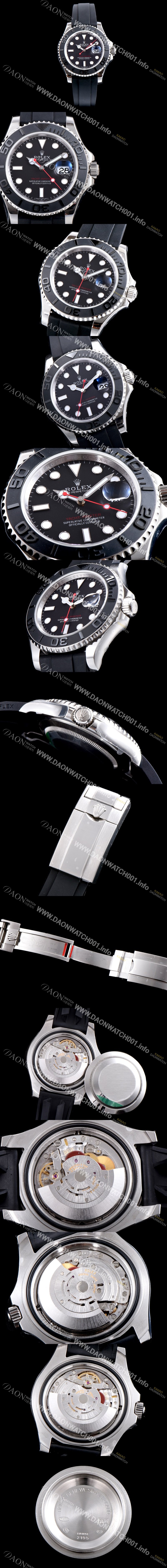 SA급 로렉스 남성용 업그레이드 된 신형 요트마스터 116655 칼리버 3135 타입!!블랙 무광 세라믹 베젤 블랙 다이얼 오토매틱 무브먼트 ROL0311 xx