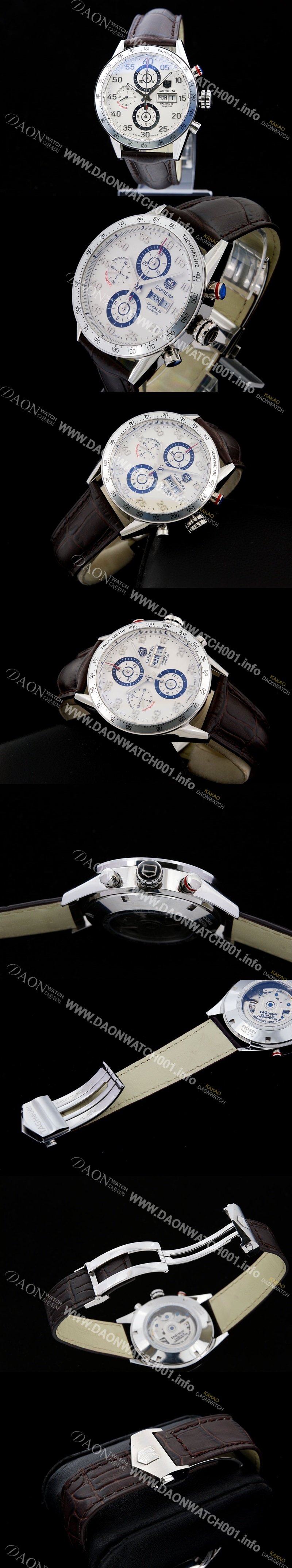 SA급 태그호이어 남성용 까레라 칼리버 16 크로노그래프 화이트 다이얼 오토매틱 무브먼트 TAG0200 xx