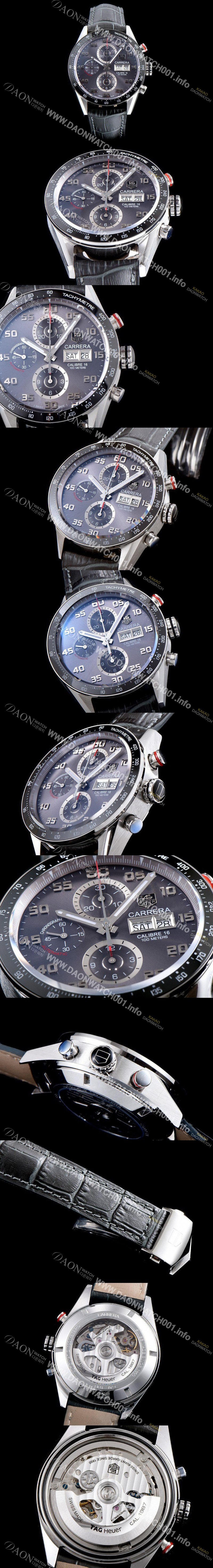 SA급 태그호이어 남성용 TOP Grade Quality 까레라 크로노그래프 오토매틱 타키메터 그레이다이얼 TAG0100 xx