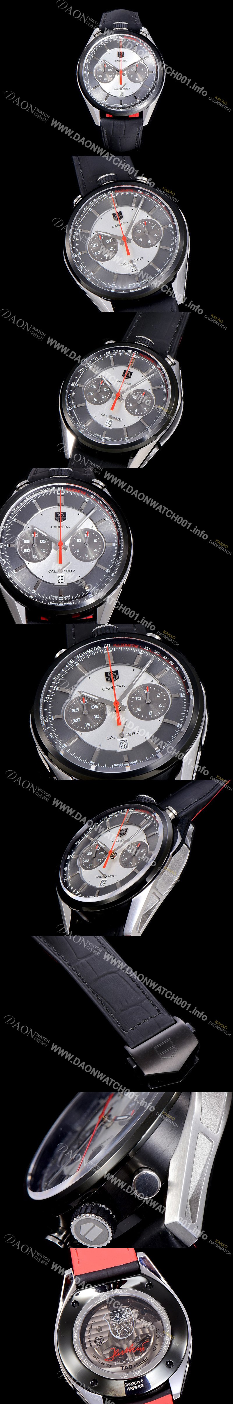 SA급 태그호이어 남성용 까레라 1887 크로노 SS 오토매틱 그레이 다이얼 TAG4233 xx