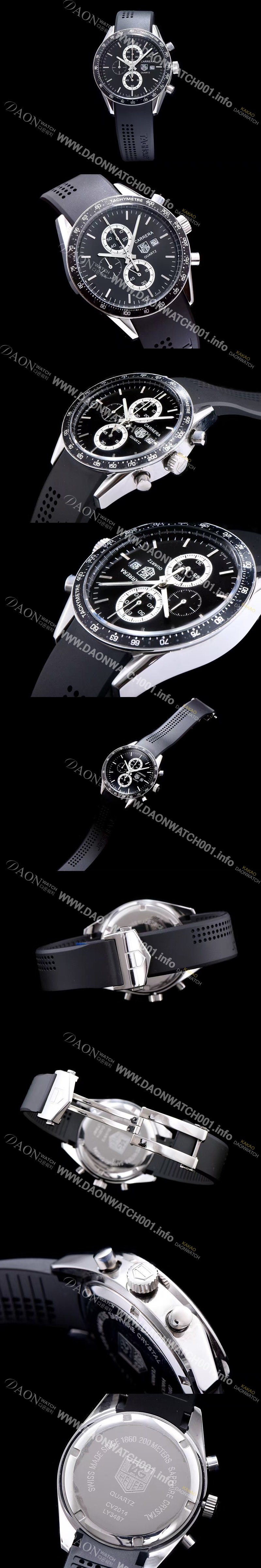 SA급 테그호이어 남성용 까레라 블랙 다이얼 쿼츠 무브먼트 TAG0200 xx