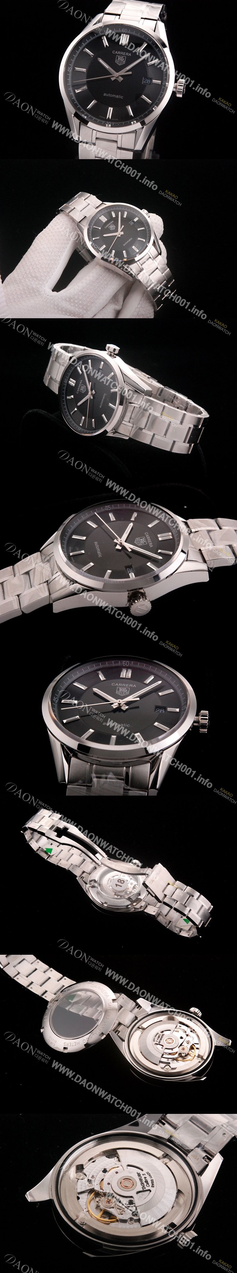 SA급 태그호이어 남성용 까레라 칼리버5 39mm 블랙 다이얼 오토매틱 무브먼트 TAG0215 xx