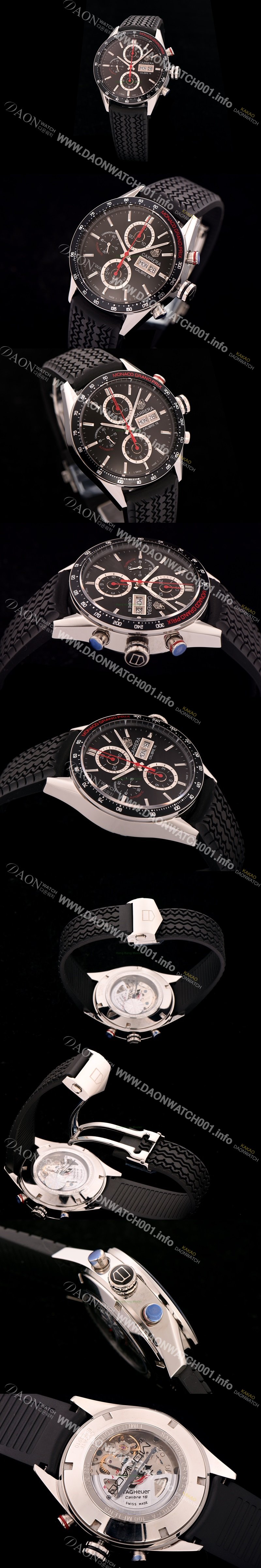 SA급 태그호이어 남성용 까레라 칼리버 16 크로노그래프 블랙다이얼 TAG0425 xx