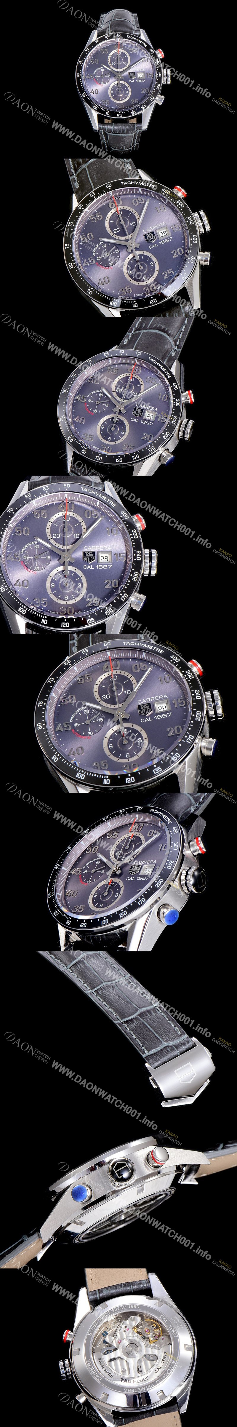 SA급 태그호이어 남성용 까레라 크로노그래프 그레이 다이얼 TAG0443 xx