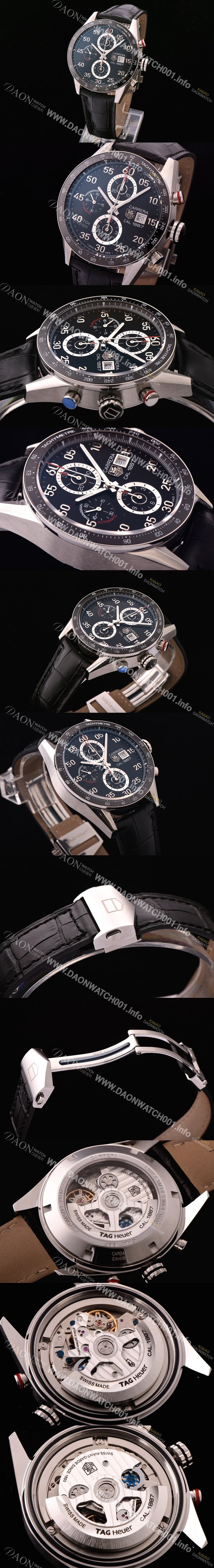 SA급 태그호이어 남성용 까레라 크로노그래프 블랙 다이얼 TAG0440 xx