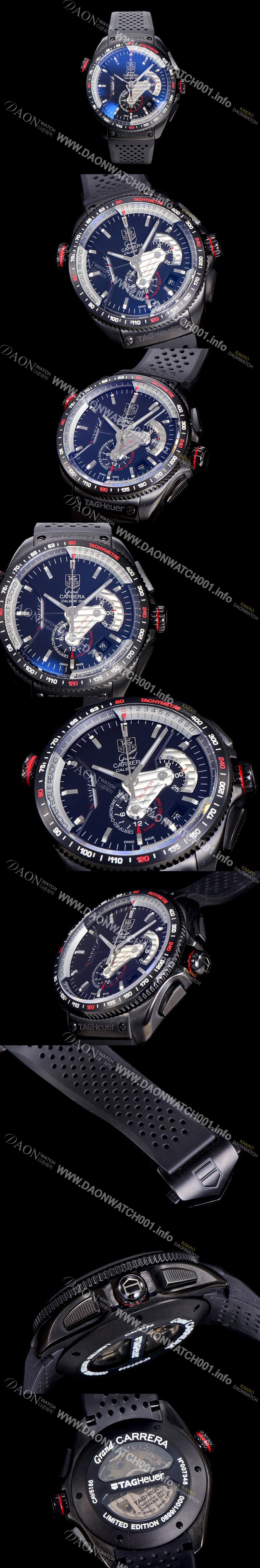 SA급 태그호이어 남성용 까레라 칼리버 17 블랙 다이얼 오토매틱 무브먼트 TAG0250 xx