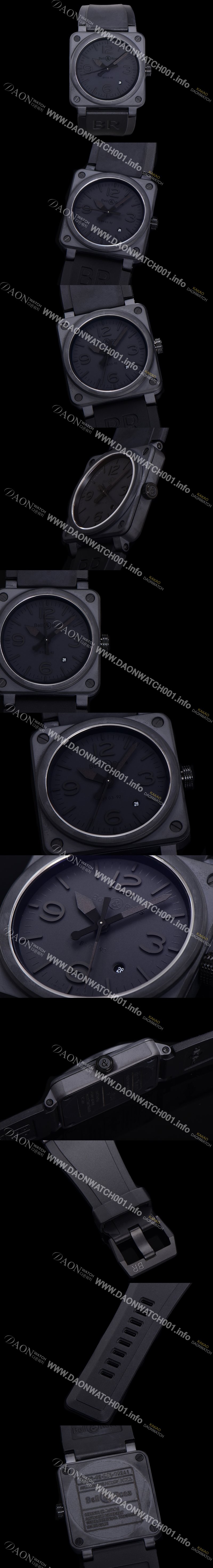 SA급 벨엔로즈 남성용 BR03-92 다이버 세라믹 오토매틱 9015 타입 42mm 우레탄줄 블랙 다이얼 bel80300 xx