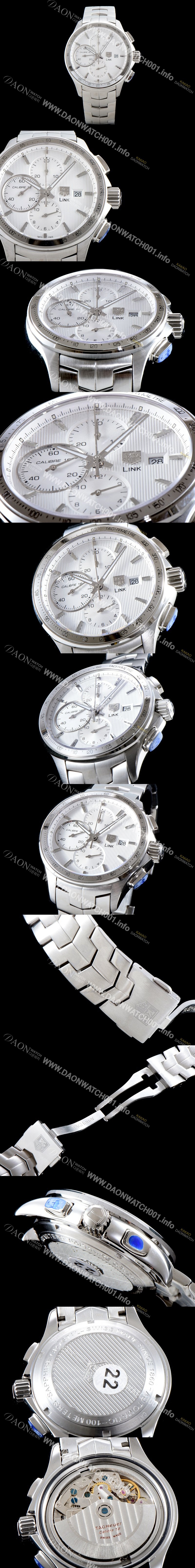 SA급 태그호이어 남성용 링크 크로노그래프 화이트 다이얼 오토매틱 무브먼트 TAG0211 xx