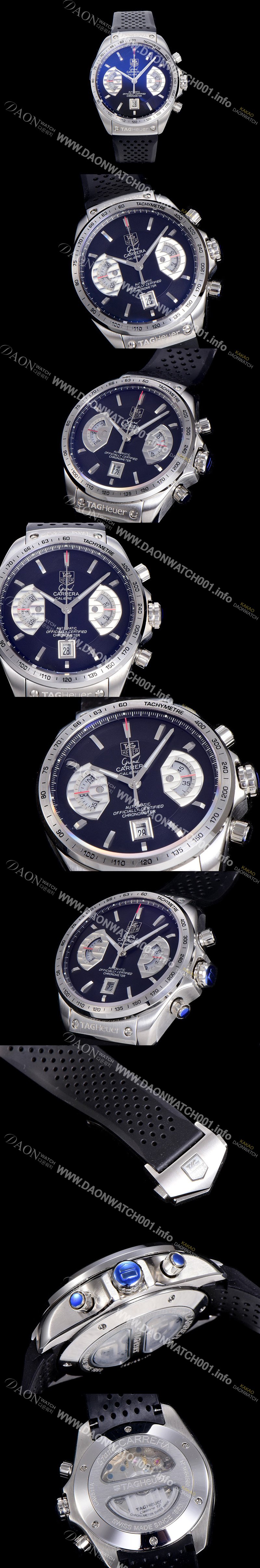 SA급 태그호이어 남성용 까레라 칼리버 17 블랙 다이얼 블루핸즈 브레이슬릿 TAG0401 xx