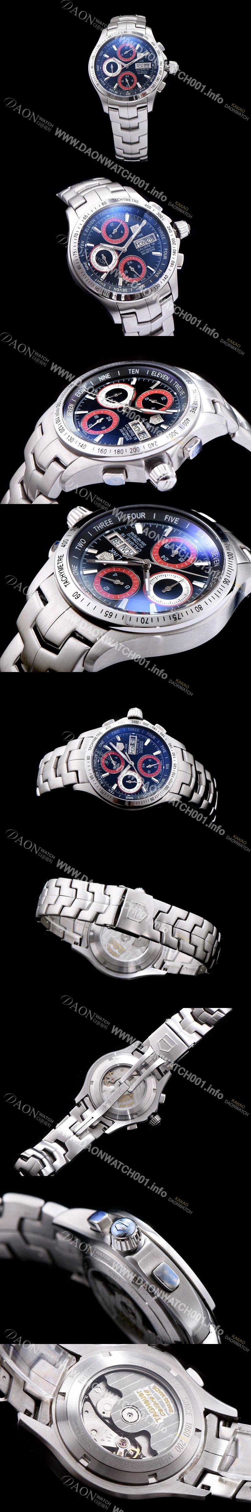 SA급 테그호이어 남성용 링크 시리즈 칼리버 16 크로노그래프 블랙 다이얼 오토매틱 무브먼트 TAG0231 xx