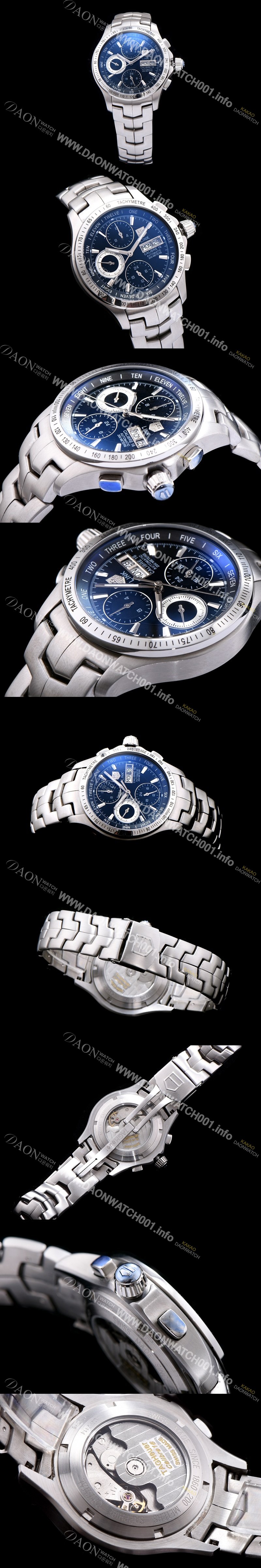 SA급 테그호이어 남성용 링크 시리즈 칼리버 16 크로노그래프 블랙 다이얼 오토매틱 무브먼트 TAG0232 xx