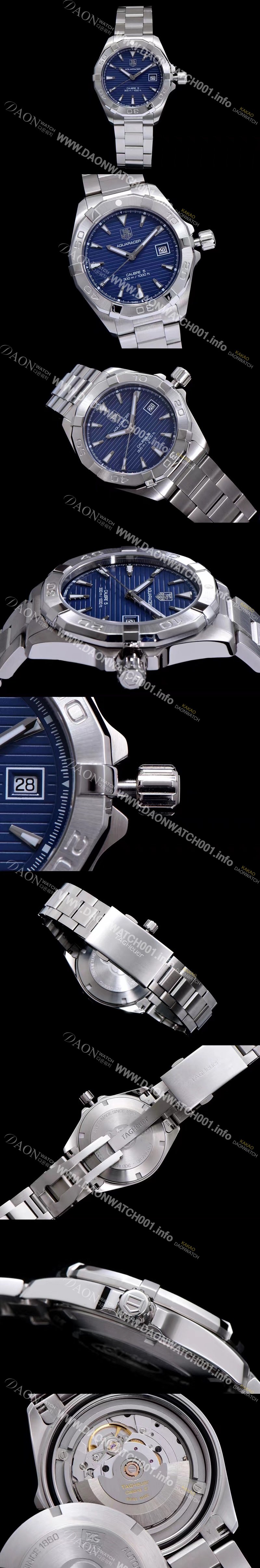 SA급 태그호이어 남성용 아쿠아레이서 WAY2111.BA0928 워치 블루 다이얼 오토매틱 무브먼트 TAG0140 xx