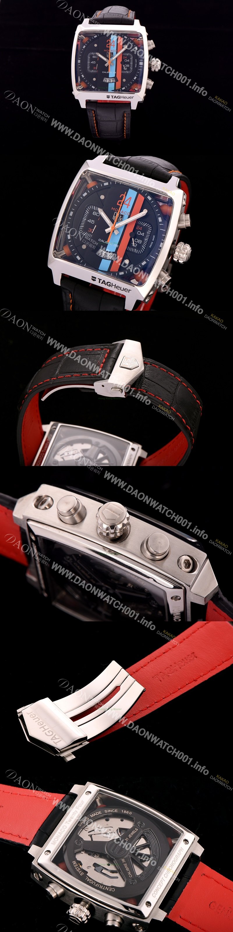 SA급 태그호이어 남성용 뉴 모나코 컨셉트 24 크로노그래프 쿼츠 블랙다이얼 TAG0420 xx