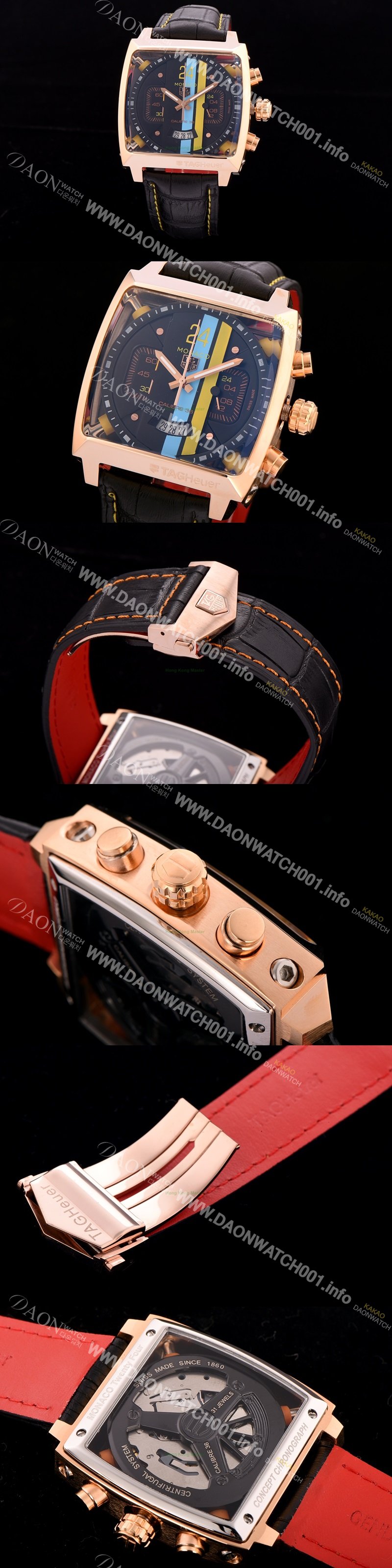 SA급 태그호이어 남성용 뉴 모나코 컨셉 24 크로노그래프 스티브 맥퀸 한정판 로즈골드 TAG4210 xx