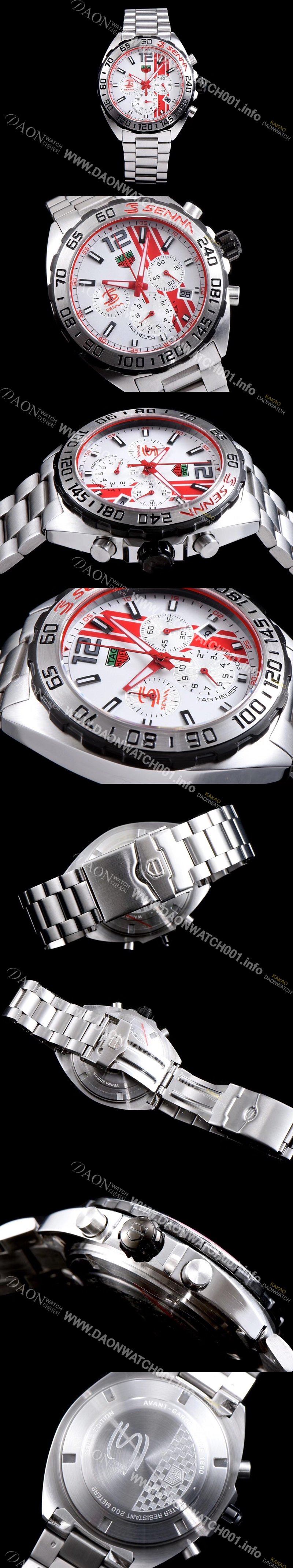 SA급 태그호이어 남성용 포뮬러F1 CAZ1019 시리즈 특별판 출시!! 크로노그래프 화이트 레드 다이얼 실버 서브 다이얼 일본 수입산 VK 쿼츠 무브먼트 TAG0120 xx