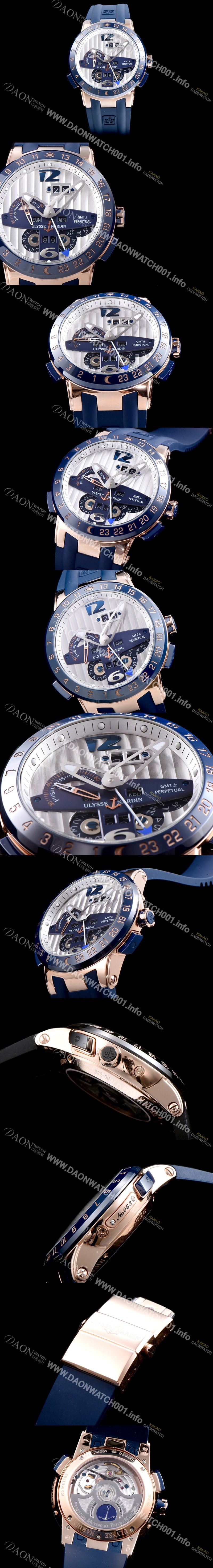 SA급 율리스나르당 남성용 율리시스 나르딘 326-00-3 이그제큐티브 엘 토로 지엠티 퍼페츄얼 실버 다이얼 오토매틱 무브먼트 ULY4201 xx