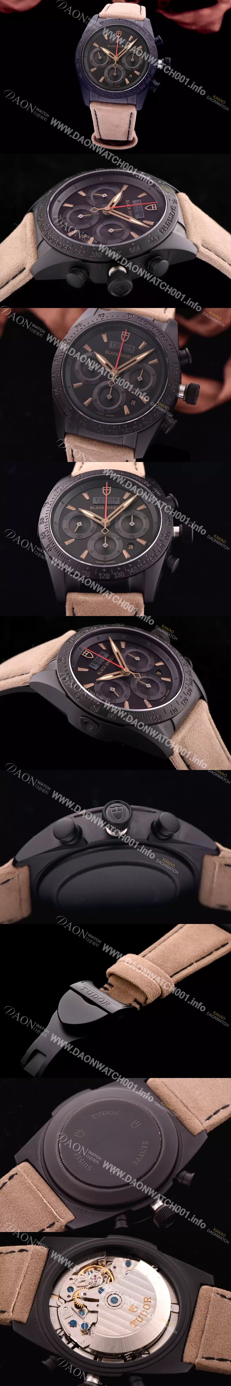 SA급 튜더 남성용 패스트라이더 블랙쉴드 42000CN 신형모델 크로노그래프 블랙 PVD 특수 코팅처리 블랙 텍스쳐다이얼 오토매틱 무브먼트 TUD4201 xx