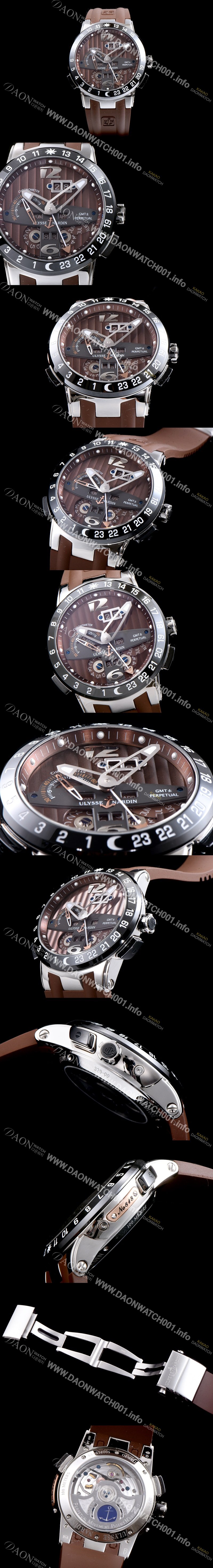 SA급 율리스나르당 남성용 율리시스 나르딘 322-00-3 이그제큐티브 엘 토로 지엠티 퍼페츄얼 브라운 다이얼 오토매틱 무브먼트 ULY4205 xx