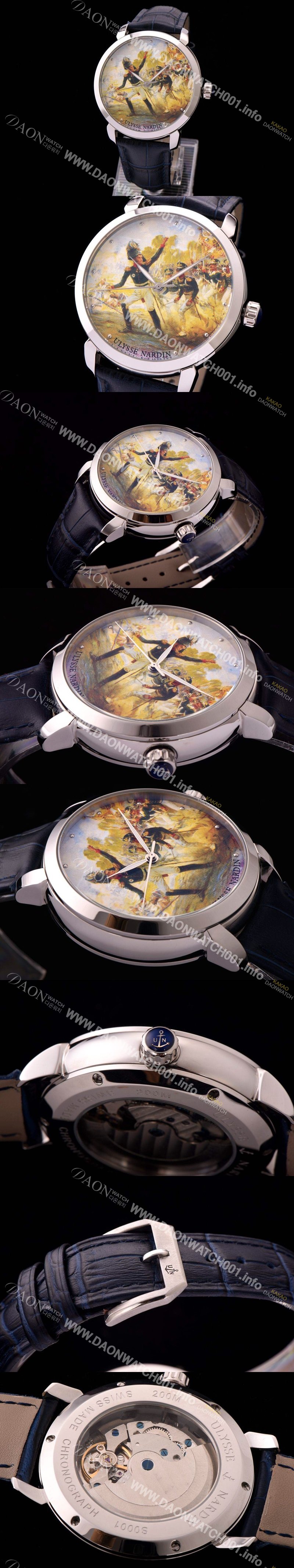 SA급 율리스나르당 남성용 클라시코 픽쳐 다이얼 스틸 포인트 오토매틱 무브먼트 ULY42011 xx