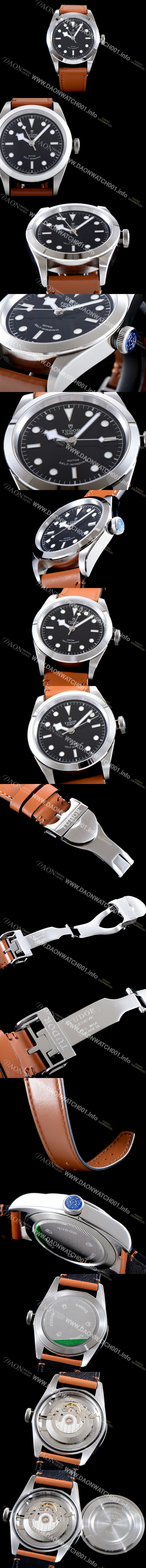 SA급 튜더 남성용 빈티지 베이지 가죽 스트랩!! 블랙 베이 M79500-0008 스노우플레이크 오리지널 동일 무브 블랙 다이얼 스위스 ETA 2824-A2 오토매틱 무브먼트 TUD0330 xx