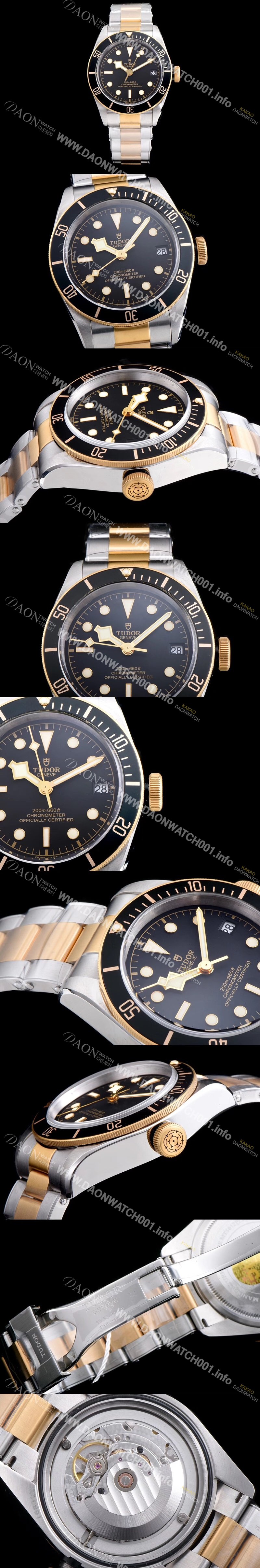 SA급 튜더 남성용 헤리티지 블랙 베이 M79733N-0004 최신형 콤비모델!! ZF 사 18K 옐로우 골드 블랙 다이얼 브레이슬릿 스위스 ETA 2824-A2오토매틱 무브먼트 TUD04303 xx