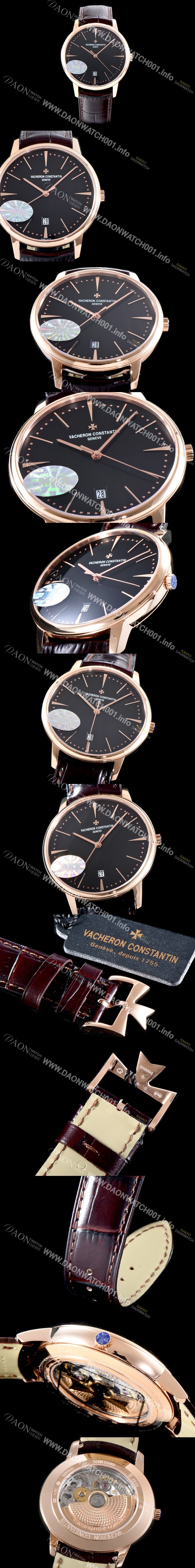 SA급 바쉐론콘스탄틴 남성용 패트리모니 85180/000R-9166 셀프 와인딩 드레스 워치!! 18K 로즈골드 케이스 블랙 다이얼 오토매틱 무브먼트 VAC0210 xx