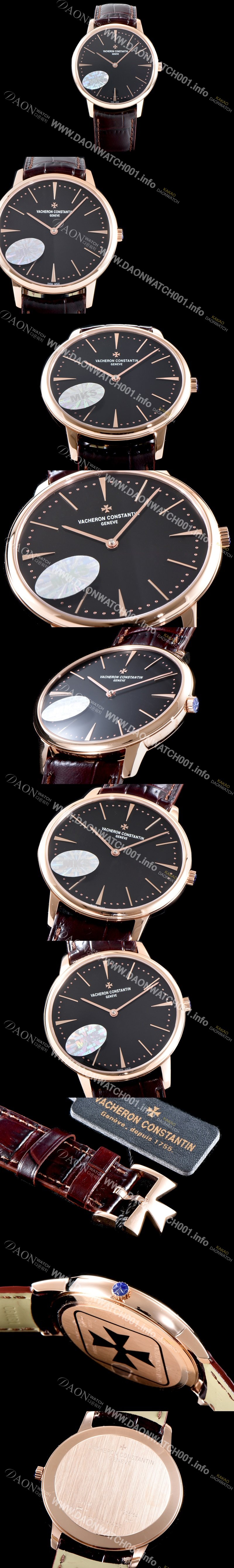SA급 바쉐론콘스탄틴 남성용 패트리모니 81180/000R-9283 매뉴얼 와인딩 클래식 타임온리 워치!! 18K 로즈골드 케이스 블랙 다이얼 오토매틱 무브먼트 VAC0211 xx