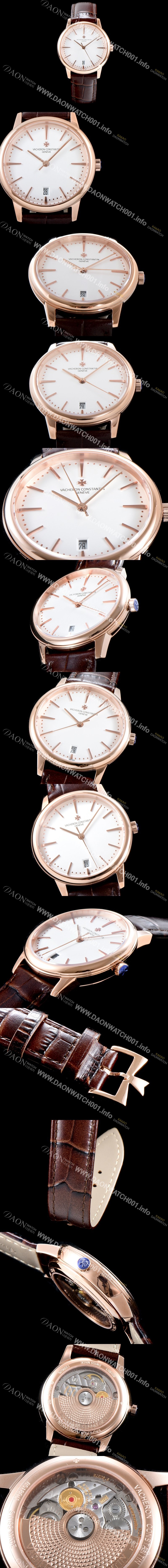 SA급 바쉐론콘스탄틴 남성용 패트리모니 85180/000R-9248 셀프 와인딩 드레스 워치!! 18K 로즈골드 케이스 화이트 다이얼 오토매틱 무브먼트 VAC0210 xx