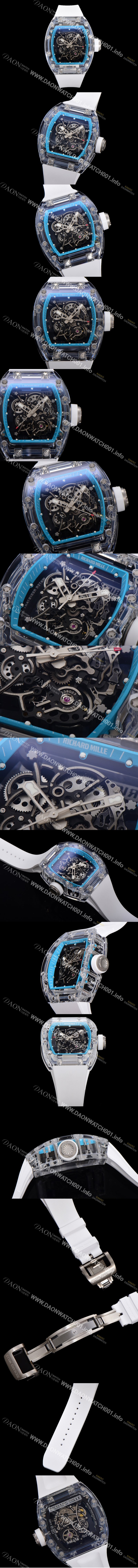 SA급 리차드밀러 남성용 RM055 수동/기계식 무브먼트 50mm 우레탄줄 스캘래톤 블랙 다이얼 ric0228 xx