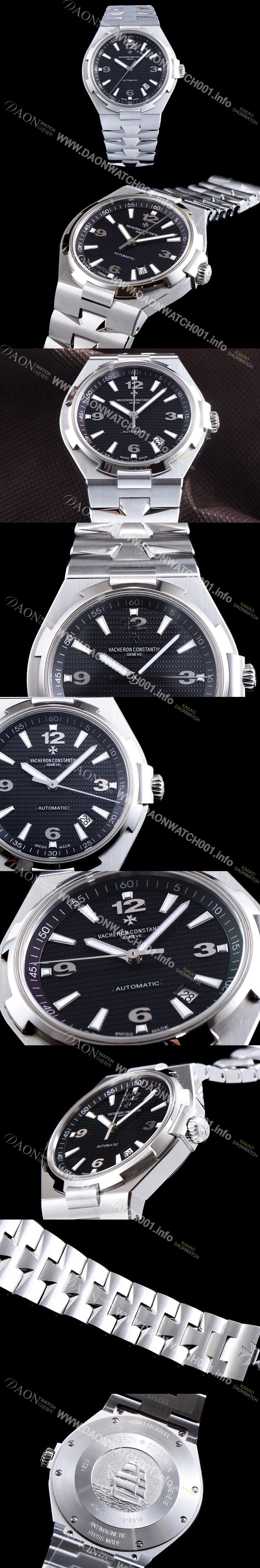 SA급 바쉐론콘스탄틴 남성용 오버시즈 데이트 47040/000M-9500 최신 업그레이드 버전! 블랙 텍스쳐 다이얼 오토매틱 무브먼트 VAC0200 xx