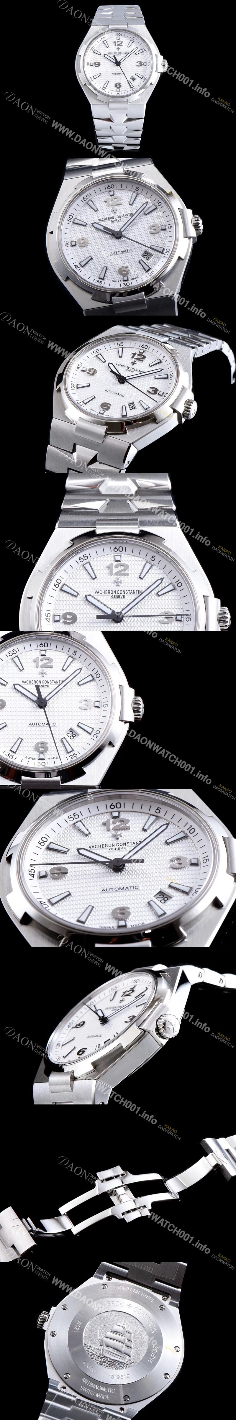 SA급 바쉐론콘스탄틴 남성용 오버시즈 데이트 47040/000M-9500 최신 업그레이드 버전! 화이트 텍스쳐 다이얼 오토매틱 무브먼트 VAC0203 xx