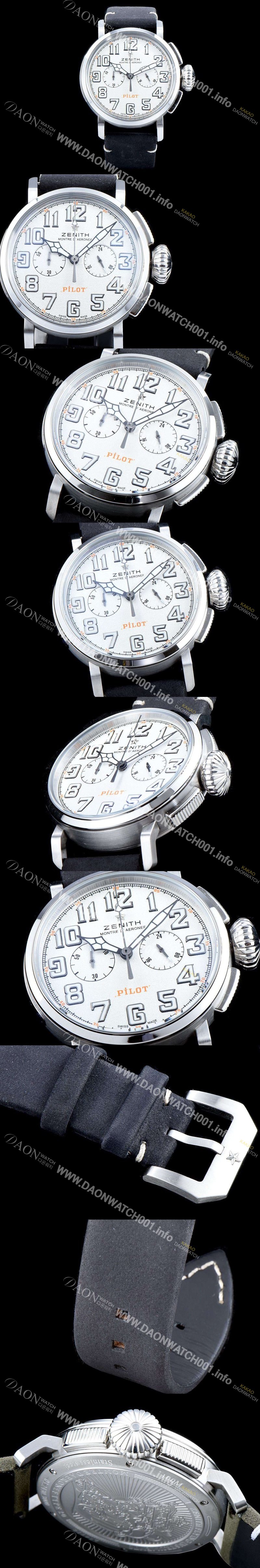 SA급 제니스 남성용 파일럿 헤리티지 타입20 11.2430.4069/21.C773 톤업!!크로노그래프 슬레이트 화이트 그랜드 다이얼 일본 수입산 쿼츠 무브먼트 ZEN4203 xx