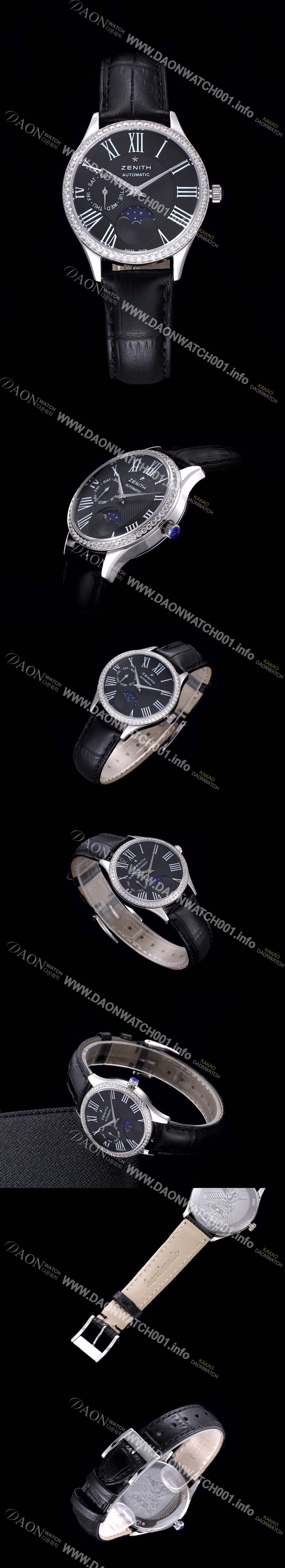 SA급 제니스 남성용 16.2310.69202.C706 스위스 쿼츠 쥬얼리 베젤 블랙 다이얼 ZEN043 xx