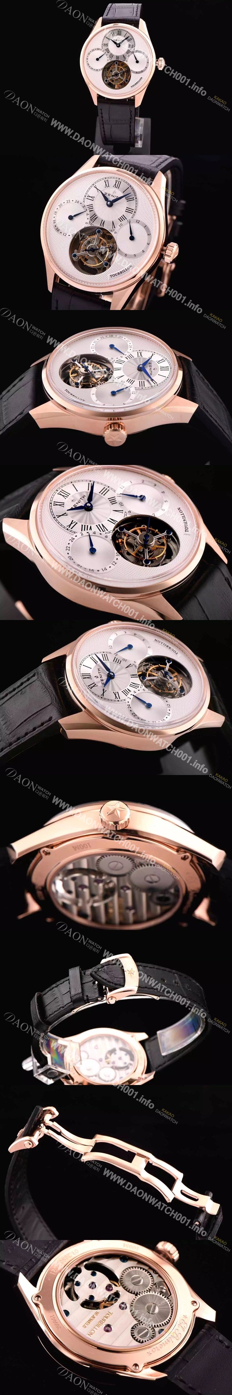 SA급 제니스 남성용 크로노마스터 18.2210.880401.C631화이트 다이얼 투어빌론 무브먼트 화이트다이얼 ZEN4224 xx