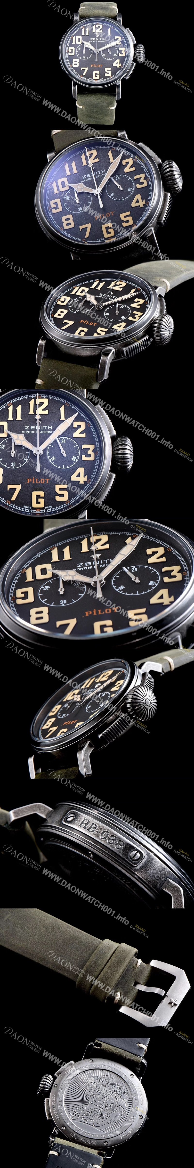 SA급 제니스 남성용 파일럿 11.2430.4069/21.C773 빈티지 헤리티지 타입20 크로노그래프 그레이 샌드 다이얼 오토매틱 무브먼트 ZEN4212 xx