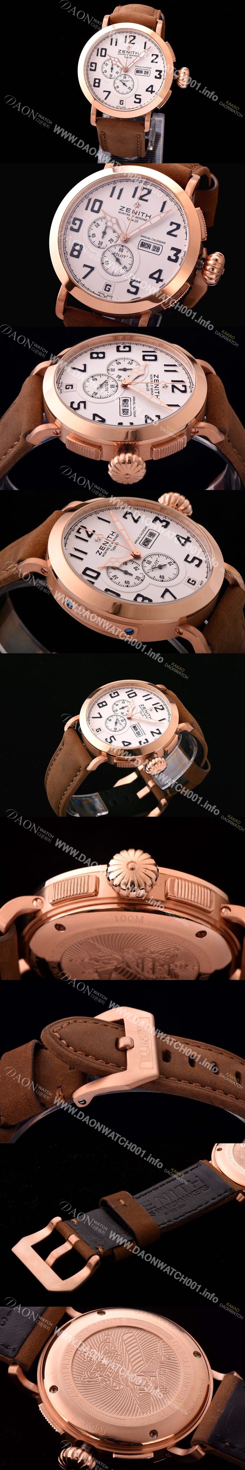 SA급 제니스 남성용 파일럿 87.2430.4054/21.C721 화이트 다이얼 오토매틱 무브먼트 ZEN4220 xx