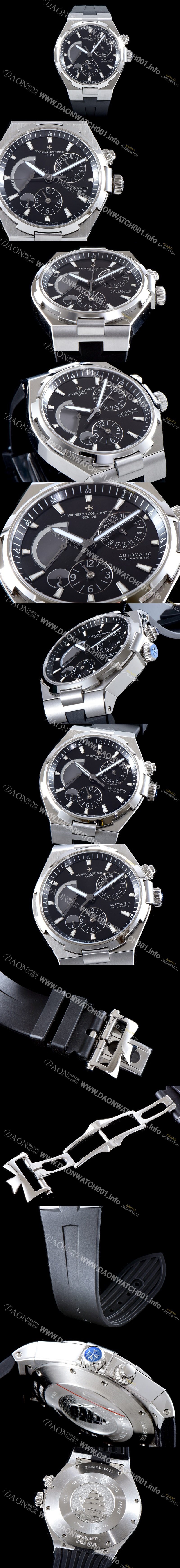 SA급 바쉐론콘스탄틴 남성용 오버시즈 47450/000W-9511 듀얼 타임 파워리저브 블랙 다이얼 오토매틱 무브먼트 VAC0200 xx