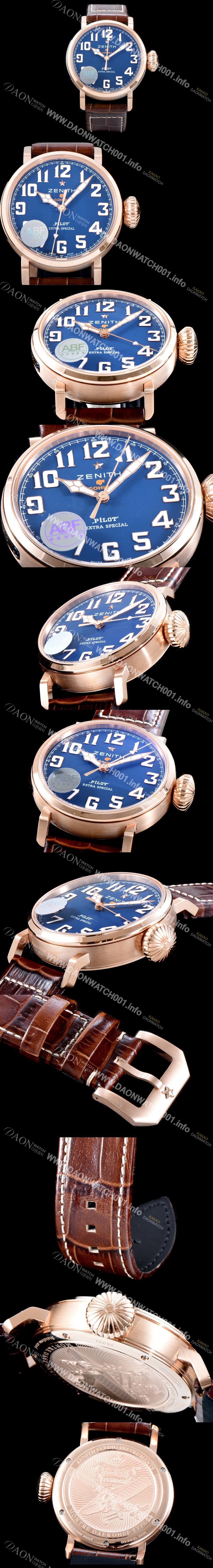 SA급 제니스 남성용 파일럿 타입20 18.2430.679/27.C721 코이바 스페셜!! 고급스러운 18K 로즈골드 케이스 네이비 다이얼 오토매틱 무브먼트 ZEN4200 xx