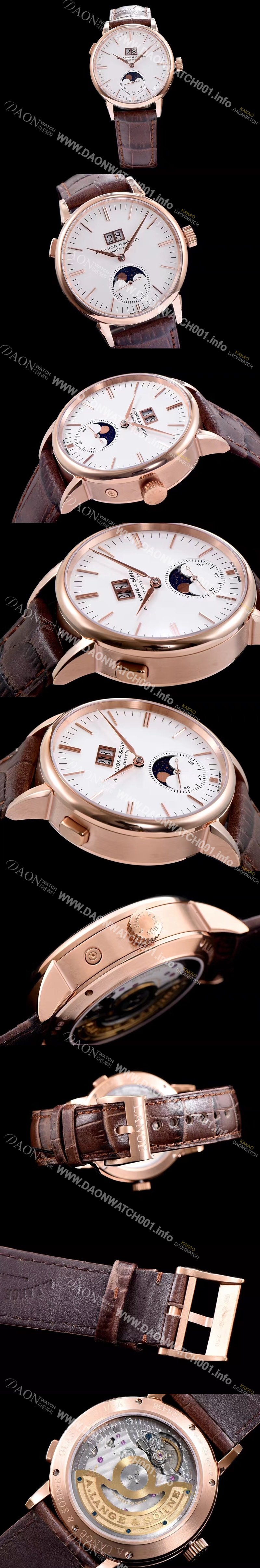 SA급 아랑게운트죄네 남성용 색스니 화이트 다이얼 오토매틱 무브먼트 LAN4200 xx