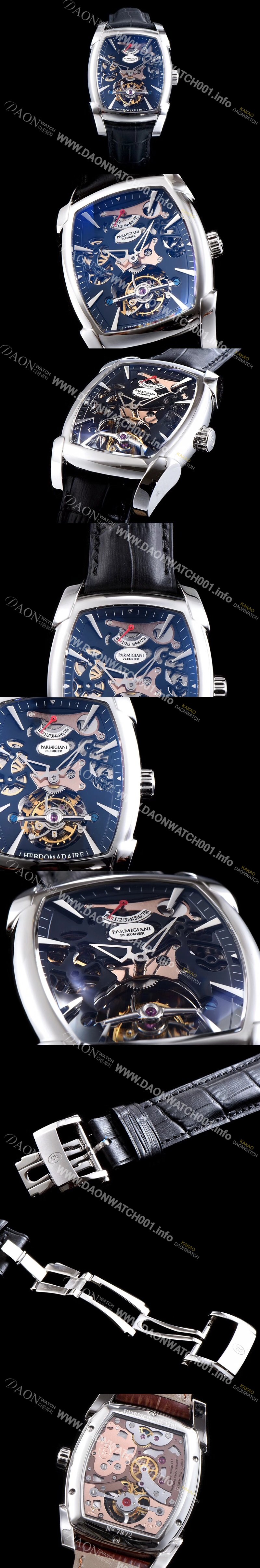 SA급 파르미지아니 남성용 칼파 신형 그랜드 투어빌론 시리즈 블랙 스켈레톤 다이얼 아시안 투어빌론 탑재 PAR4224 xx