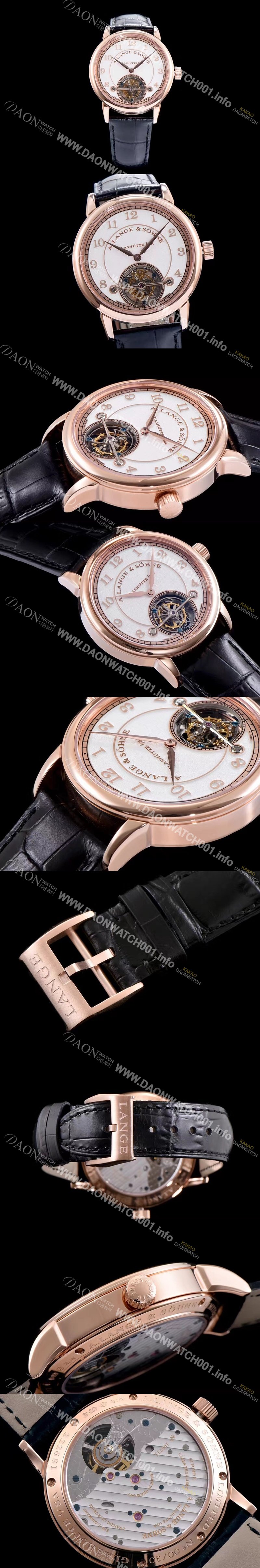 SA급 아랑게운트죄네 남성용 Handwerkskunst 화이트 다이얼 투어빌론 무브먼트 LAN4205 xx