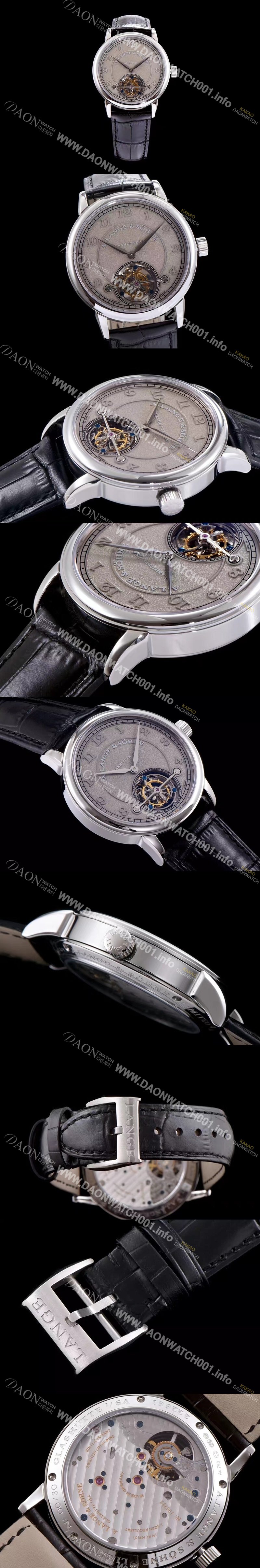 SA급 아랑게운트죄네 남성용 Handwerkskunst 그레이 다이얼 투어빌론 무브먼트 LAN4202 xx