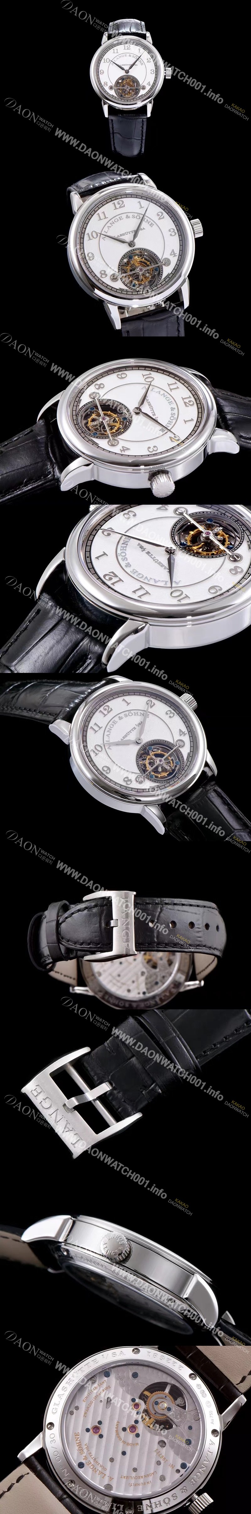 SA급 아랑게운트죄네 남성용 Handwerkskunst 화이트 다이얼 투어빌론 무브먼트 LAN4203 xx