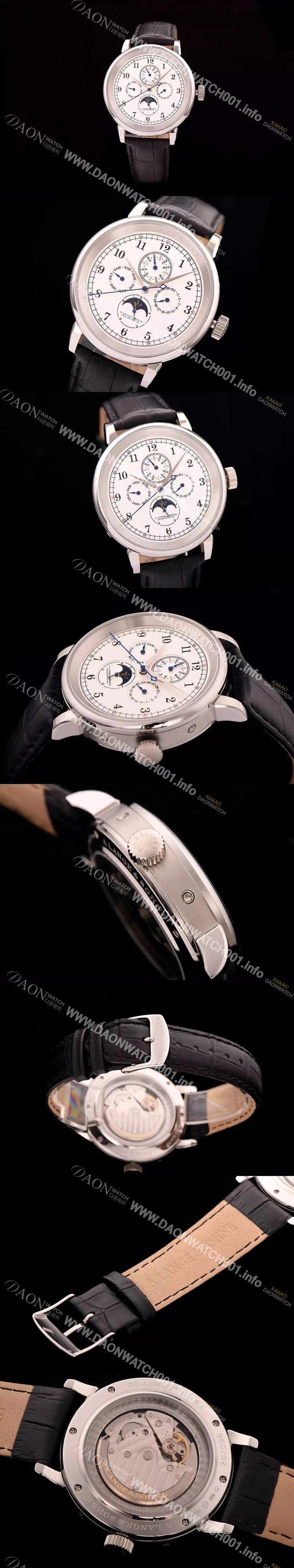 SA급 아랑게운트죄네 남성용 1815 시리즈 워치 문페이즈 화이트 다이얼 오토매틱 무브먼트 ALS4201 xx