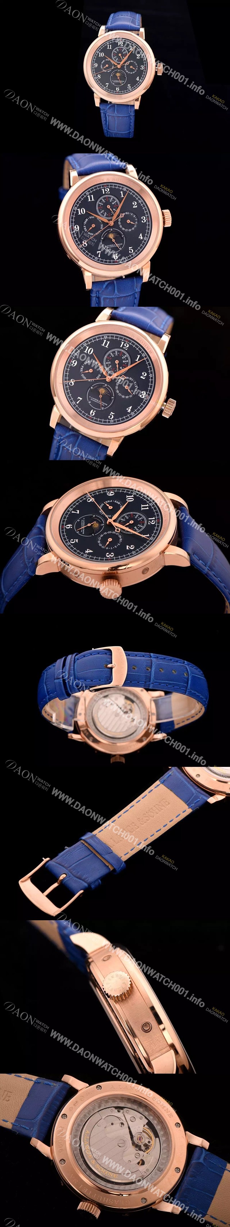 SA급 아랑게운트죄네 남성용 1815 시리즈 워치 18k 로즈골드 문페이즈 블랙 다이얼 오토매틱 무브먼트 ALS4204 xx