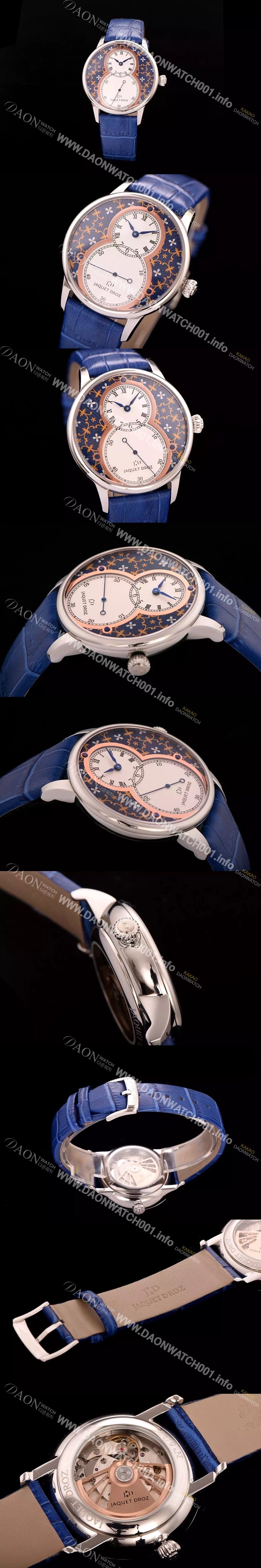 SA급 자케드로 남성용 빅세컨즈 43mm 오토메틱 로즈골드 JAD4200 xx