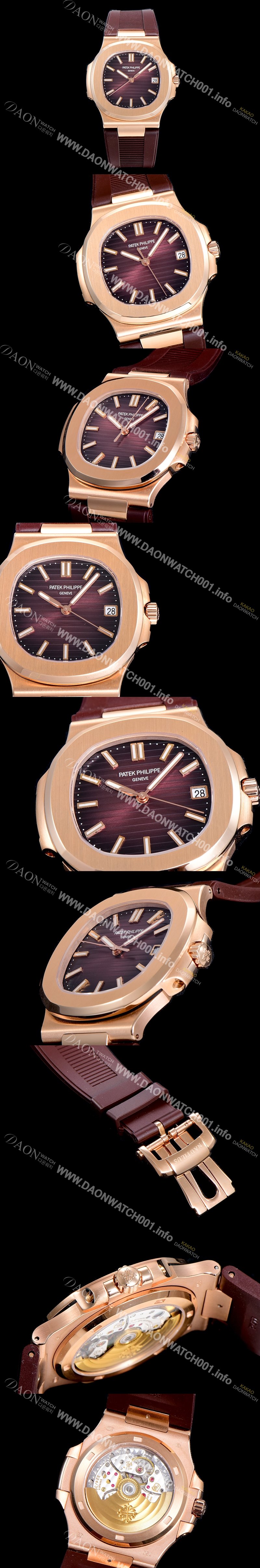 SA급 파텍필립남성용 노틸러스 5711/1R-001 러버밴드 Cal.324 S C타입무브 오토매틱 18K 로즈골드 40미리 브라운 다이얼 PAT78455 xx
