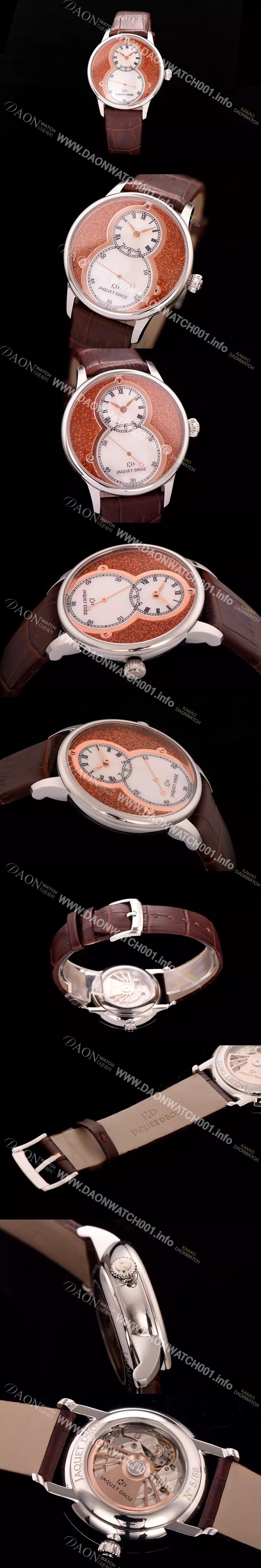 SA급 자케드로 남성용 빅세컨즈 43mm 오토메틱 로즈골드 JAD4201 xx