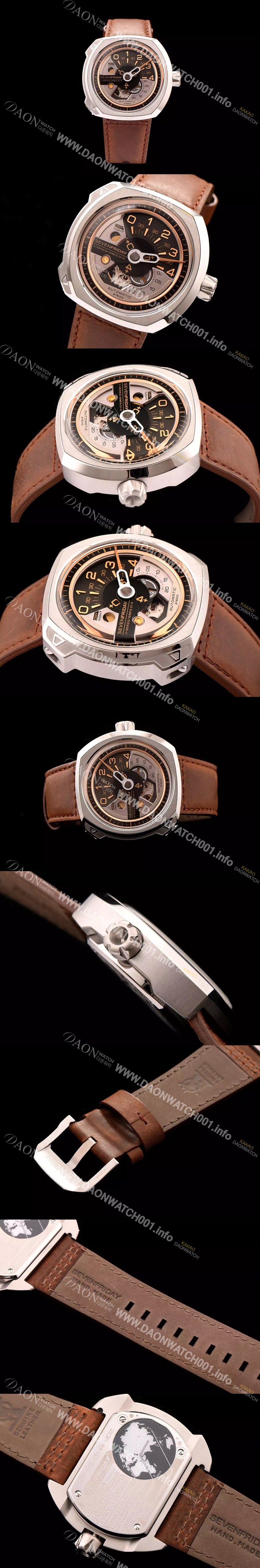 SA급 세븐프라이데이 남성용 1:1 베스트 에디션 브라운 다이얼 오토매틱 무브먼트 SEV4240 xx